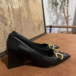 Worn-Once Jeffrey Campbell Block Heels with Gold